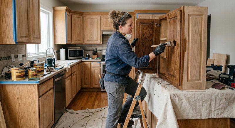 Wood Cabinet Staining in Dayton, OH