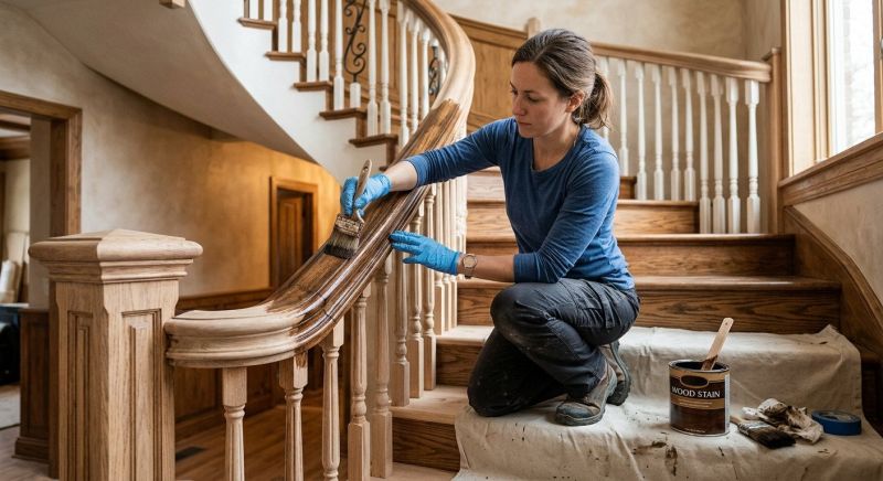 Wood Mantel Staining in Waco, TX